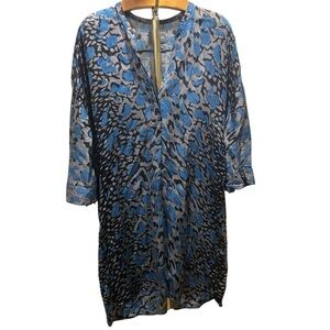 ZADIG & VOLTAIRE ~ Raita Leo Print Shirt Dress with Single Button Pop Over Style